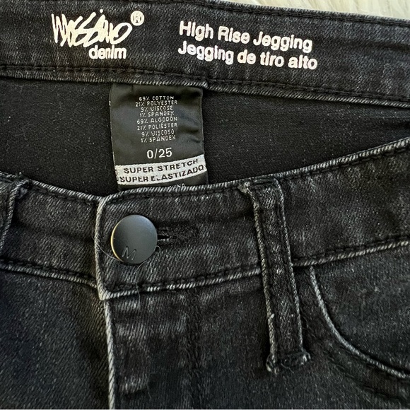 Mossimo Black High Rise Jegging Jeans with Beaded Tuxedo Stripe, Size 0/25 - Picture 6 of 10